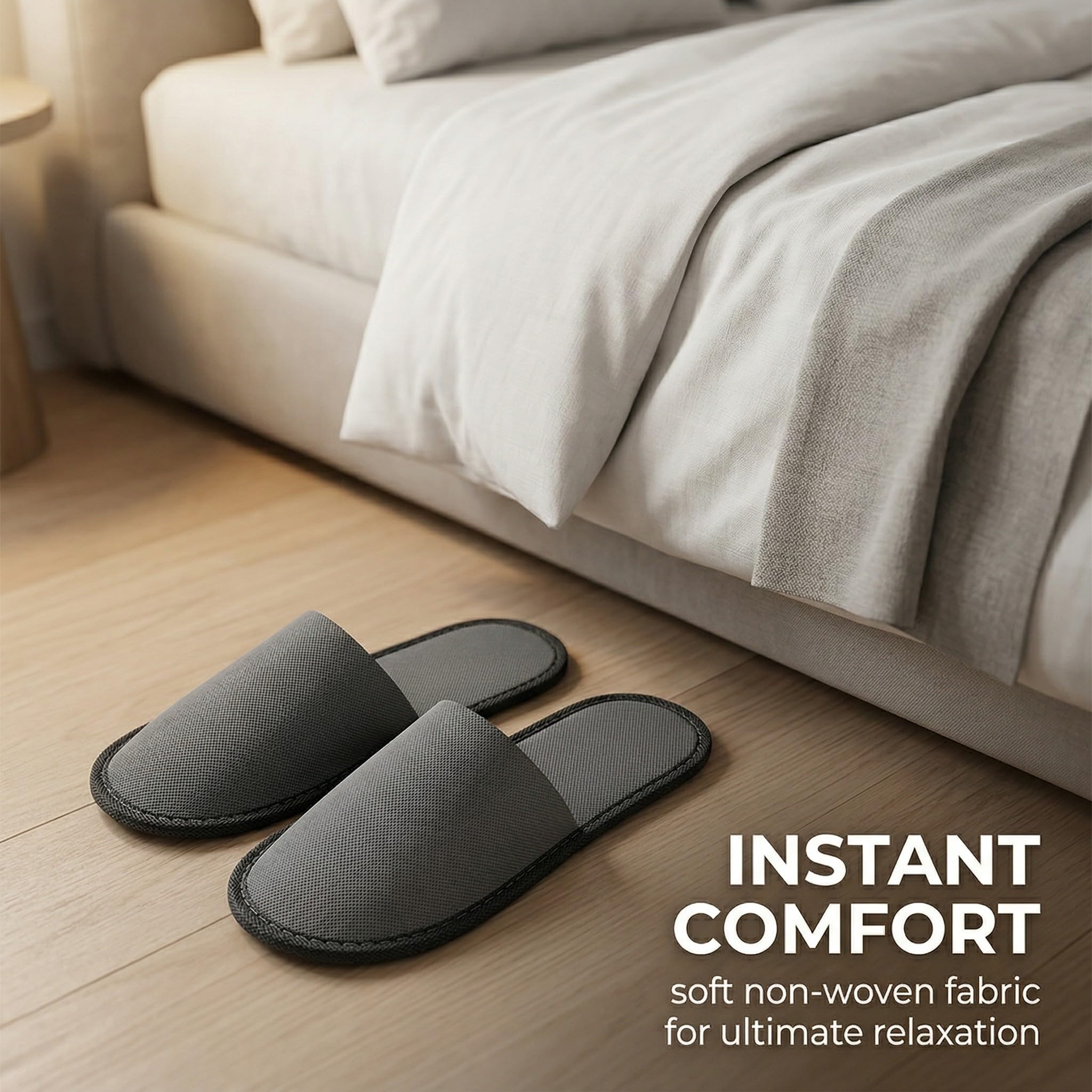 5 Paia Ciabatte Monouso,Ciabatte Ospiti lavabili,Tessuto non Tessuto da 5mm,Pantofole Portatili Unisex Antiscivolo per Hotel Spa Casa Viaggi(40-43 yard)