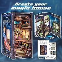 Vista 97 de CUTEBEE Kit de Rincón de Libros, Kit de Casa en Miniatura DIY Booknook, Casa Pequeña, Rompecabezas de Madera 3D, Kit de Casa de Muñecas para Adultos