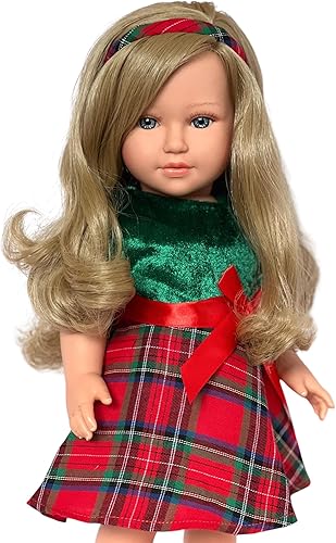 Miniatura 3 de MBD Ropa de muñeca de 18 pulgadas, vestido rojo de vacaciones con diadema a juego para muñecas de 18 pulgadas