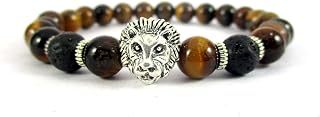 Streetsoul Lion Face 8 mm Brown Bead Bracelets for Men Women. Price In India