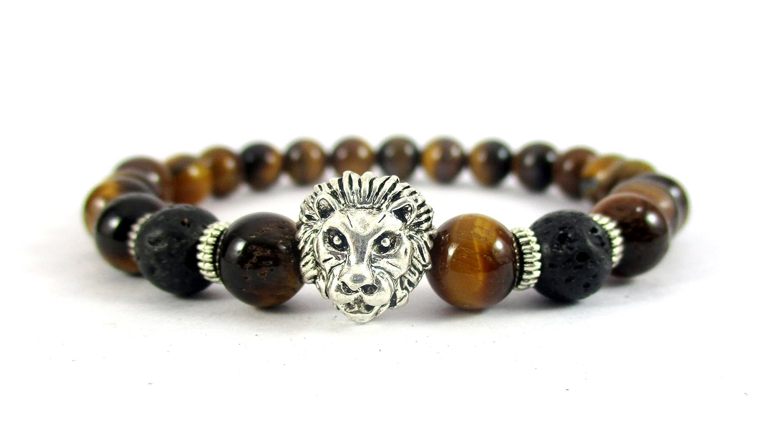 Streetsoul Lion Face 8 mm Brown Bead Bracelets for Men Women. - Review, Price and Buying Guide