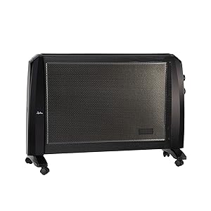JATA JCRC2120 - Radiador de Mica con 2 Potencias de Calor (1000-2000 W) Termostato Regulable de Temperatura. Calienta en 1 minuto. Ahorro de Energía. Ruedas Giratorias. Antivuelco