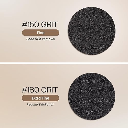 Miniatura 5 de PANA Discos de repuesto de papel de lija reemplazables redondos de grano medio, lima Pedi, fácil de quitar almohadillas para quitar pies eléctrico,