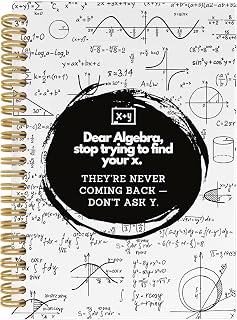 Fun Math Algebra Journal Notebook, School Supplies, Math Teacher Appreciation Gifts, Algebra Lovers Hardcover Spiral Notebook 5.5x8.3 Inch