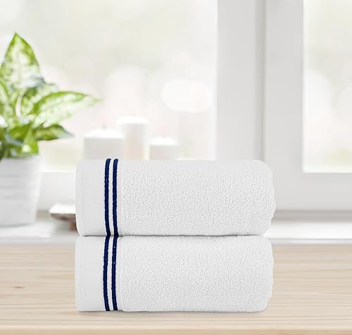Chic Home Lujosas toallas de baño de 2 piezas de 100% algodón turco puro, 34 x 68 pulgadas, ultra suaves, altamente absorbentes, hipoalergénicas, de