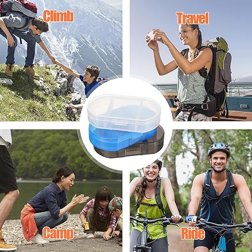 Miniatura 6 de Healvian Caja organizadora de píldoras semanal portátil de 7 piezas, soporte compacto para medicamentos de viaje, organizador de píldoras de 3