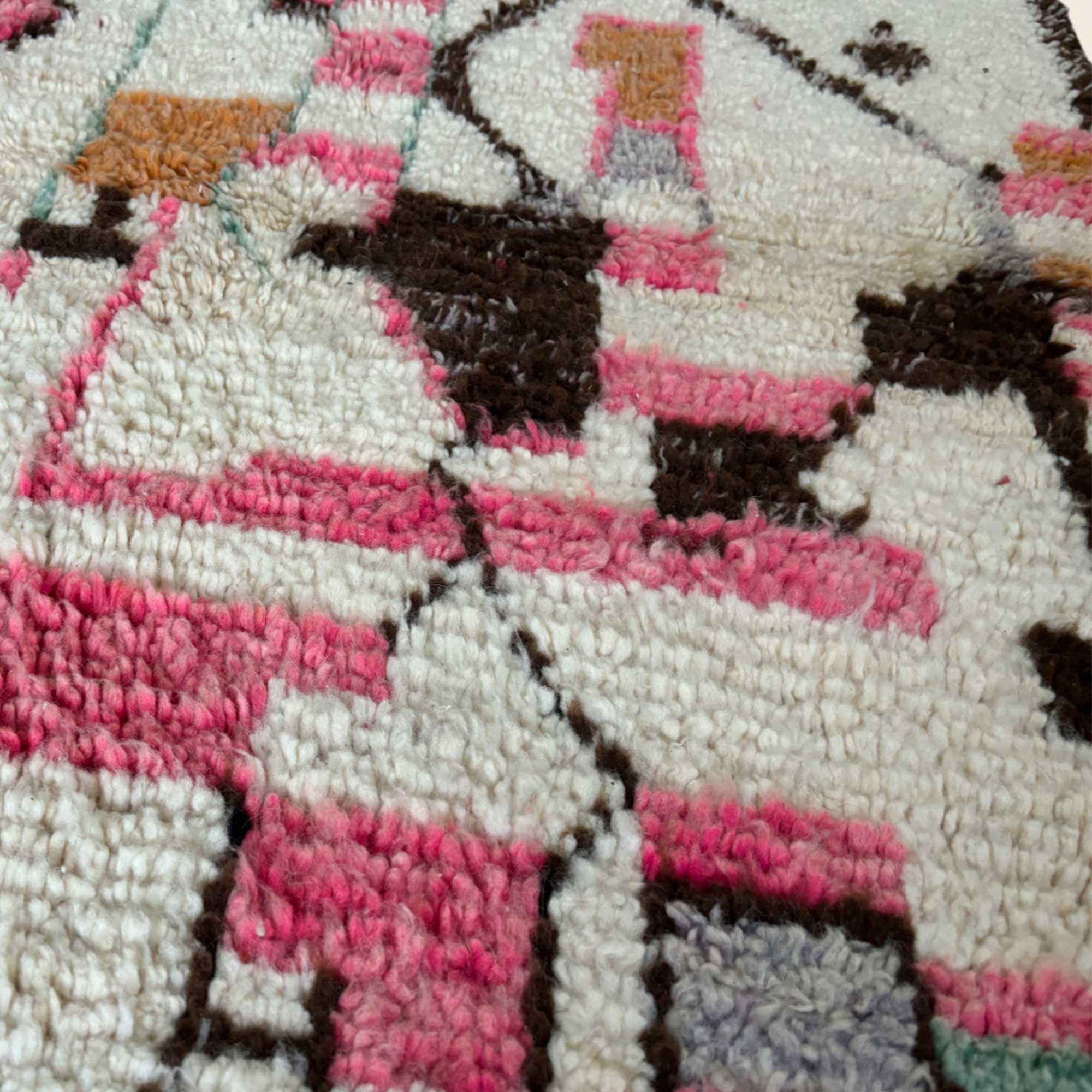Véritable tapis Berbère en laine, 172x112cm, pièce unique, fait main | Kadhena