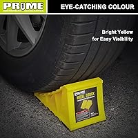 Vista 9 de PR1ME - Cuñas de rueda con base antideslizante para RV y remolque. Paquete de 2 calcetas de ruedas resistentes con amarillo brillante. Tapones