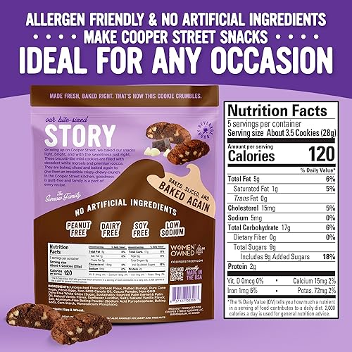 Miniatura 10 de Cooper Street Galletas totalmente naturales galletas crujientes horneadas dos veces sin nueces y lácteos estilo biscotti 5 onzas arándano naranja