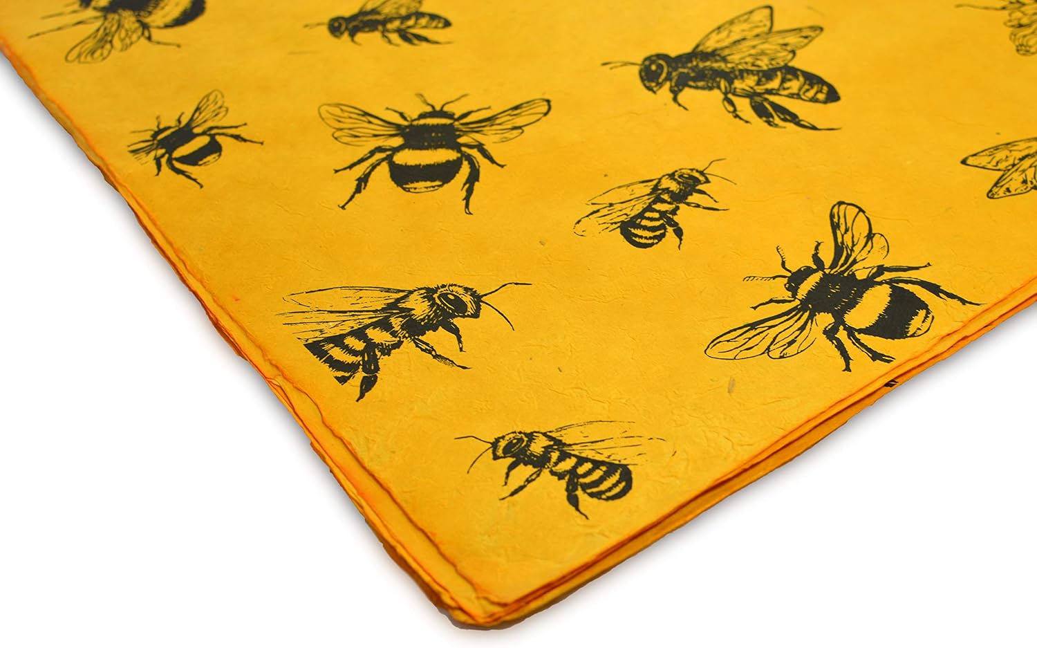 Kathmandu Valley Co. Sustainable Wrapping Paper Handmade from Tree-Free Lokta Paper. Reusable Gift Wrap 10 Sheets 20x30 inches. Made in Nepal. (Busy Bee)