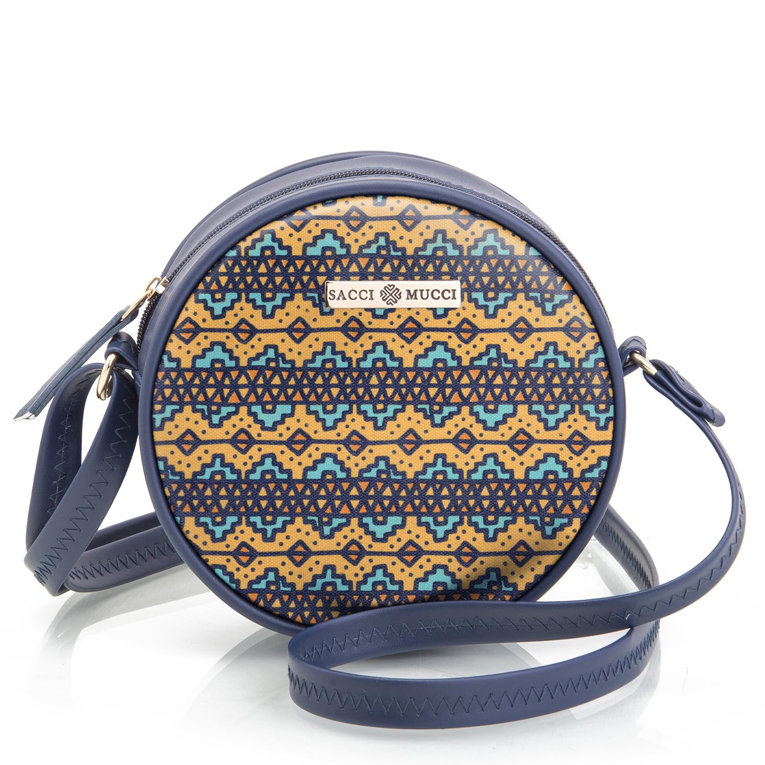SACCI MUCCI Round Sling Bag, Printed Sling Bag For Girls, Women Sling Bag, Crossbody Bag For Women, gifts for women/Girls -EthnicTraditional Print (Blue) (B0CQJM9L9W) Amazon Price History, Amazon Price Tracker