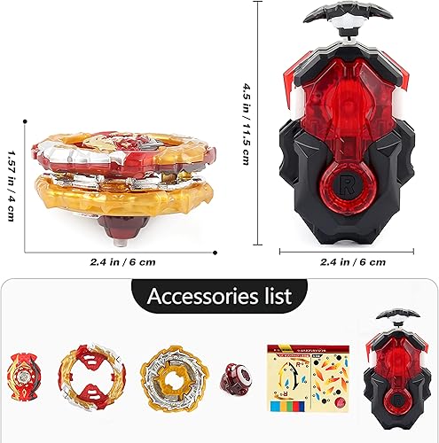 Miniatura 6 de Bey Battling Tops Burst SuperKing B-172 World Spriggan con hojas de bahía lanzador de cuerda juego de batalla juego de batalla juguetes de