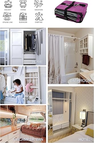 Miniatura 7 de ELEZAY Cubos de embalaje colgantes portátiles para armario, organizador de ropa de compresión plegable de 3 estantes para equipaje de mano, maleta,