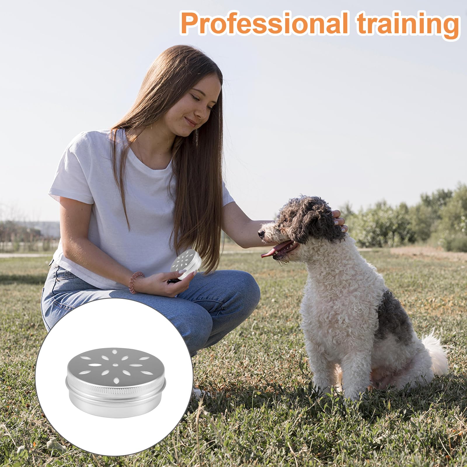 Lot de 12 boîtes de parfum pour chien - Rondes - En métal - Avec trous d'aération - Pour l'entraînement du parfum du chien - Récipient rond en métal - Accessoires d'entraînement pour améliorer