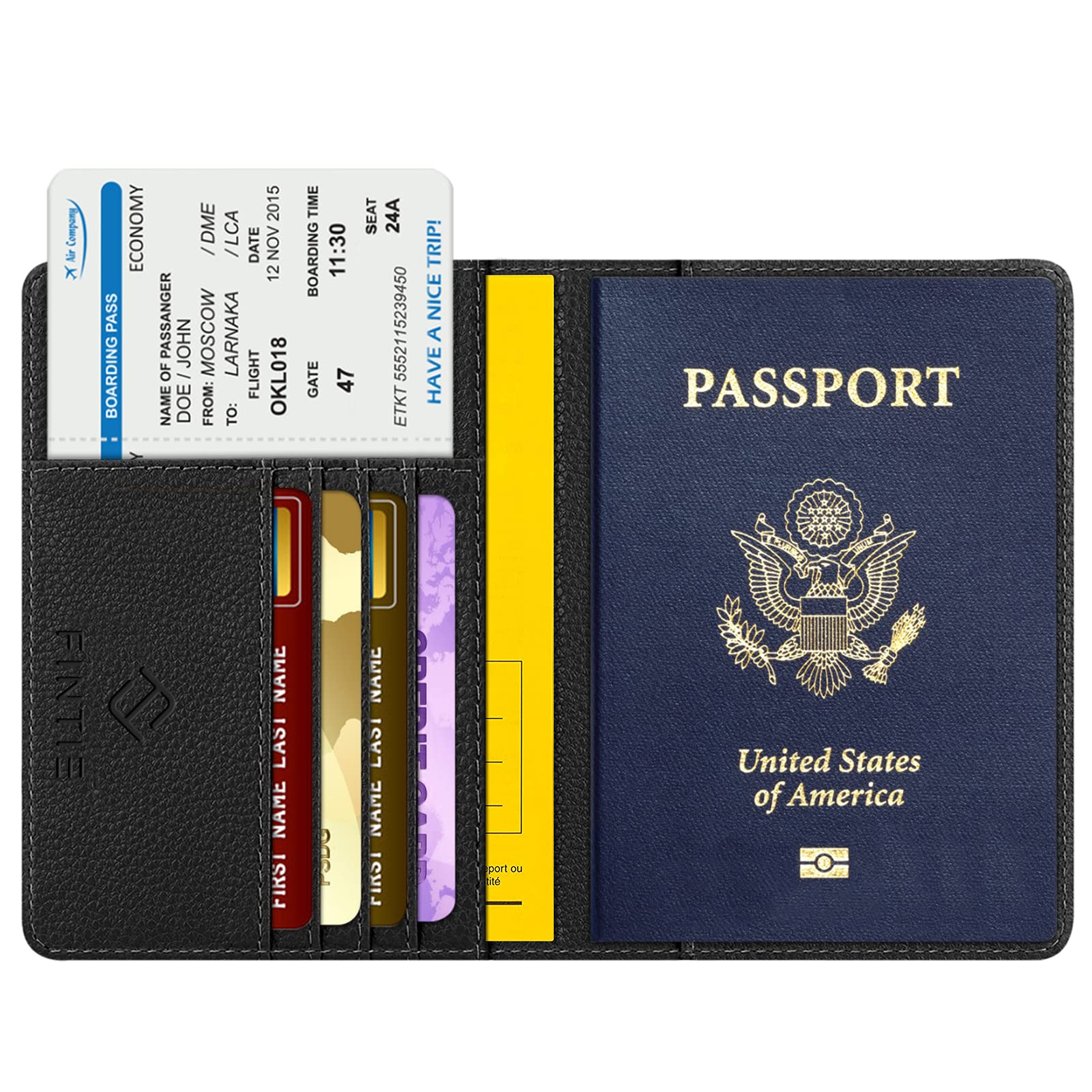 FINTIE Reisepass Impfpass Hülle, Kunstleder Reisepasshülle Travel Organizer - Image 2