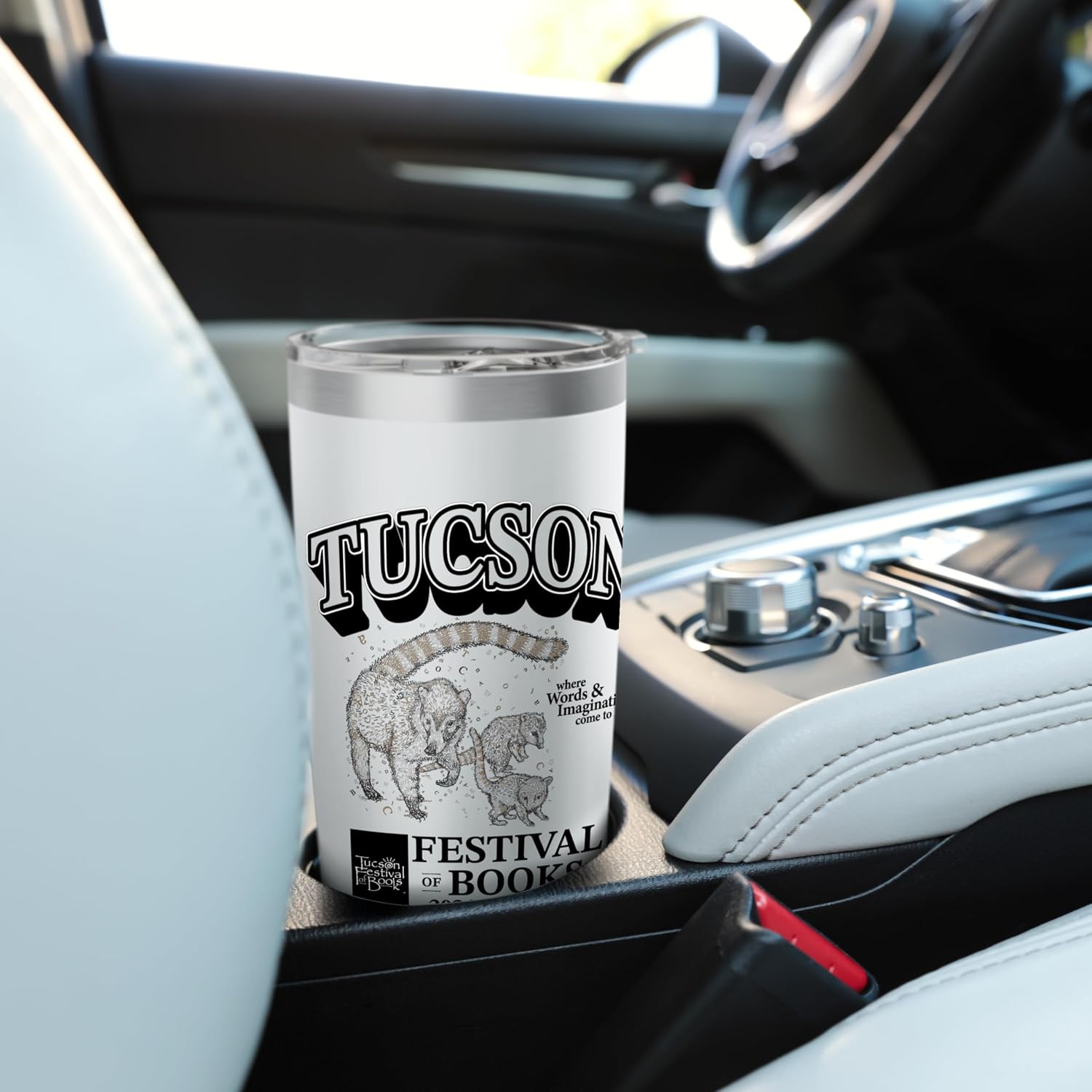 Tucson Festival of Book | TFOB 2024 | Coatimundi Mascot Stainless Steel Insulated Tumbler