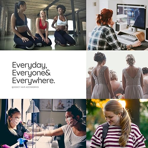 Miniatura 7 de Lazos para el cabello de mujer para cabello grueso o rizado. Soportes antideslizantes para coletas deportivas, 0.315 in, 12 unidades, beige