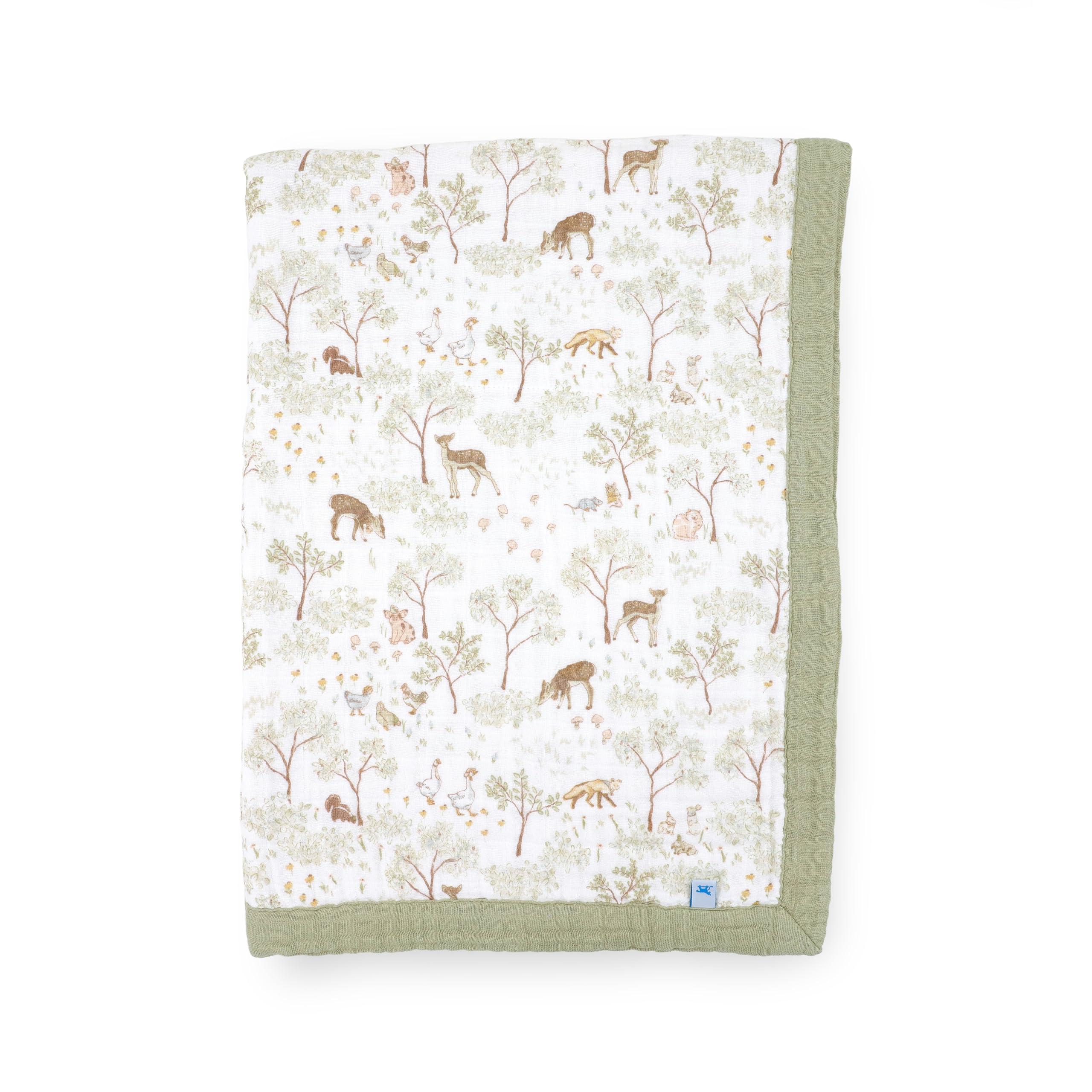 Woodland Friends Cotton Muslin Baby Quilt by New LU