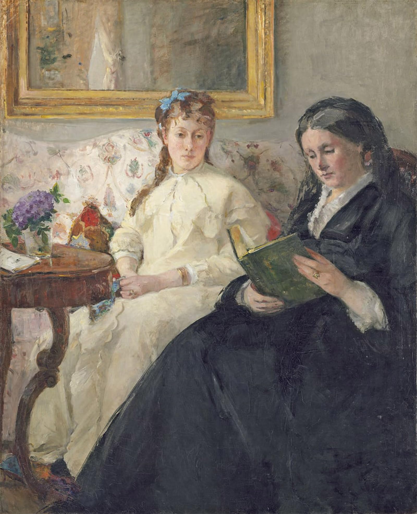 ARTXLXXBN Famous Print Painting Colorful Art Print Portrait of the Artist Mother and Sister by Berthe Morisot Canvas Art Decorations for Home Decor 60x90cm