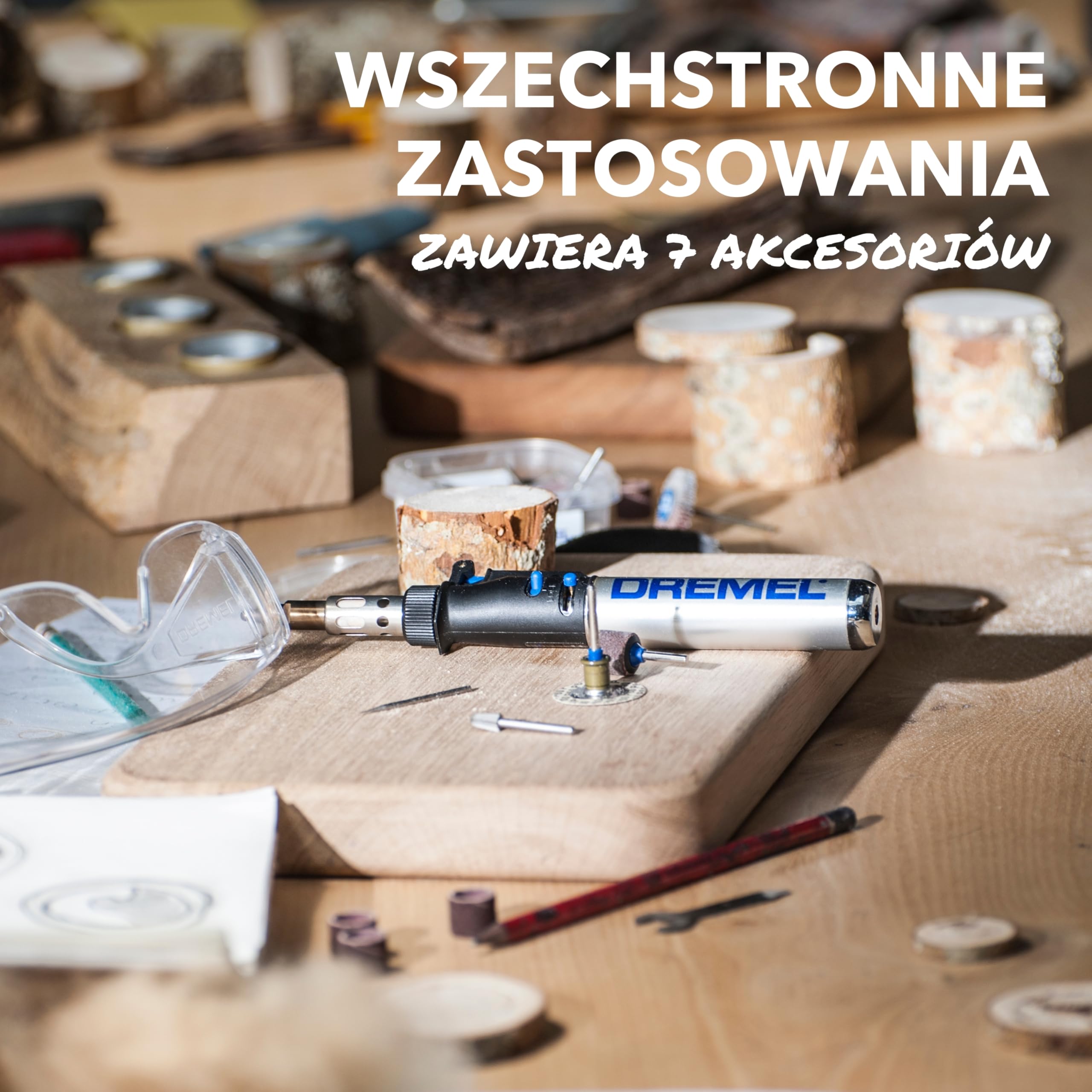 Bezprzewodowa lutownica Dremel Versatip 2000 - zestaw do lutowania gazem butanowym z 7 wymiennymi grotami do spawania, wypalania drewna, pirografii, wyrobu biżuterii oraz prac artystycznych