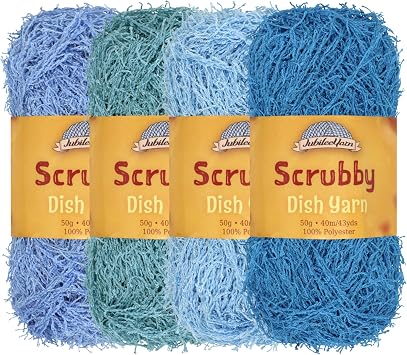 JubileeYarn Scrubby Dish Yarn - Shades of Blue - 4 Skeins