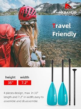 Abahub SUP Paddles - 3 Piece Adjustable Stand up Paddle