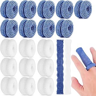 20 Pieces Finger Cots, Finger Bandage Finger Roll Tubular Bandage Dressings Finger Bandage Finger Covers Protection for Finger Tips, Thumb Bandage for Cargo Handling Gardening Work Sports and Fitness