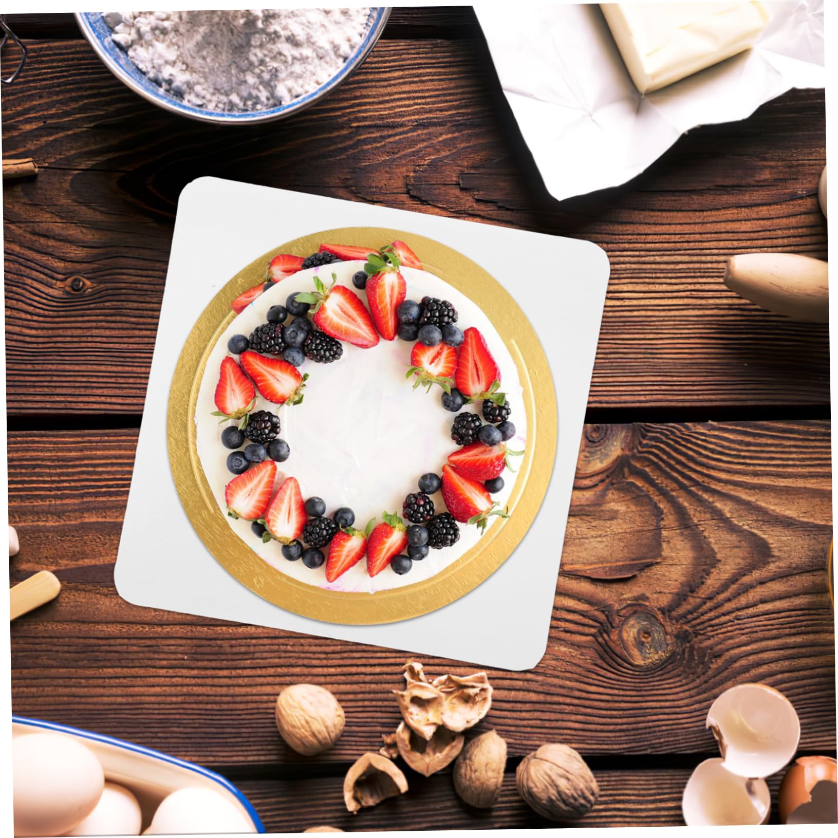 GALPADA 25pcs Square Cake Board Thicken Cardboard Bases for Birthday Party Cake Display Bases Baking Accessory