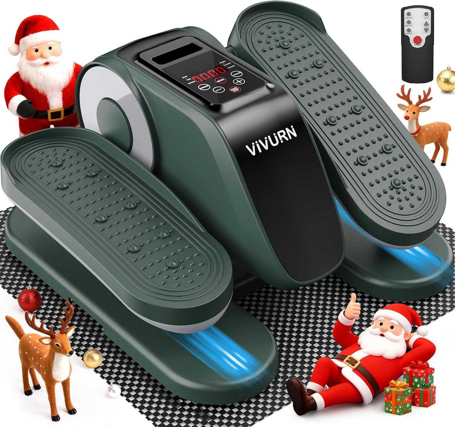 (Similar to) VIVURN® 019 Under Desk Elliptical 12 Adjustable Speeds Motorized Leg Exerciser While Sitting for Seniors As Seen on TV with Non-Slip Mat Low Impact Quiet&Portable Pedal Exerciser for Home and Office Green