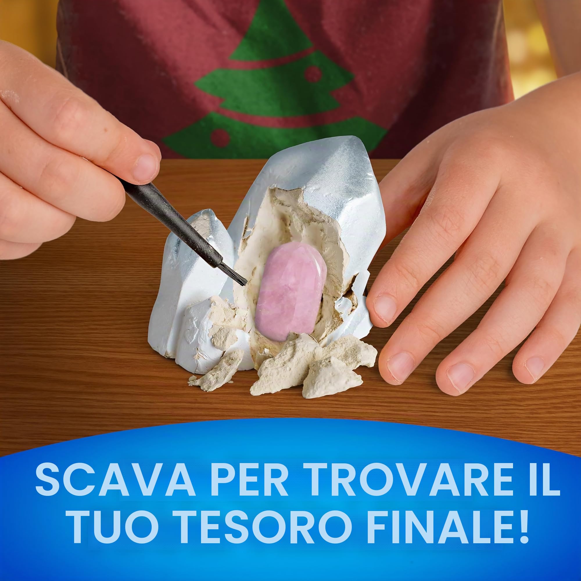 National Geographic Calendario dell'Avvento con gemma, calendario dell'Avvento per bambini, con 24 pietre preziose da aprire quotidianamente, calendario dell'Avvento per bambini, set completo di gemme