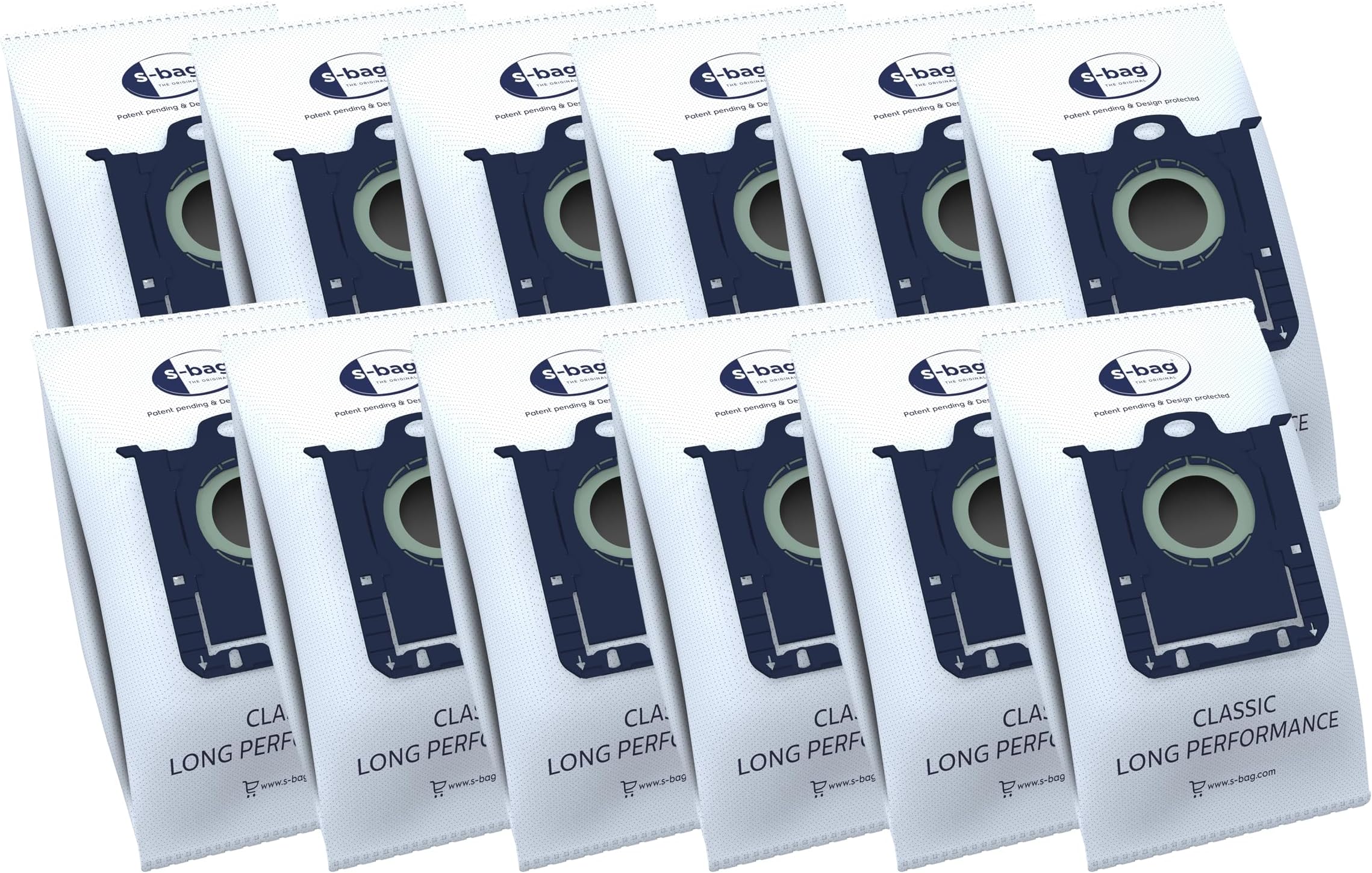 AEG GR201SM Vacuum Cleaner Bags Value Pack of 12, Synthetic, White