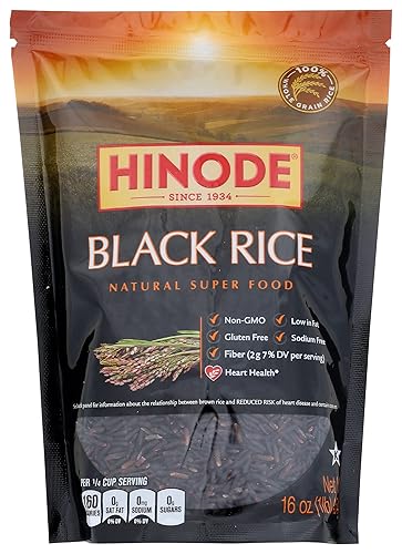 Hinode Arroz negro, grano entero, 16 oz
