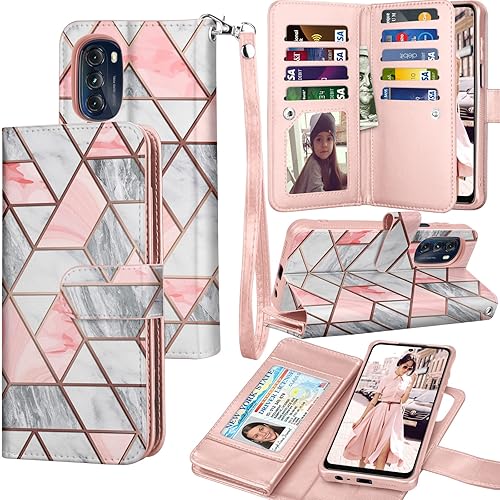 Tekcoo Funda tipo cartera para Motorola Moto G 5G 2022  Moto G (2022)  XT2213, de piel sintética de lujo, ranuras para tarjetas de crédito, funda