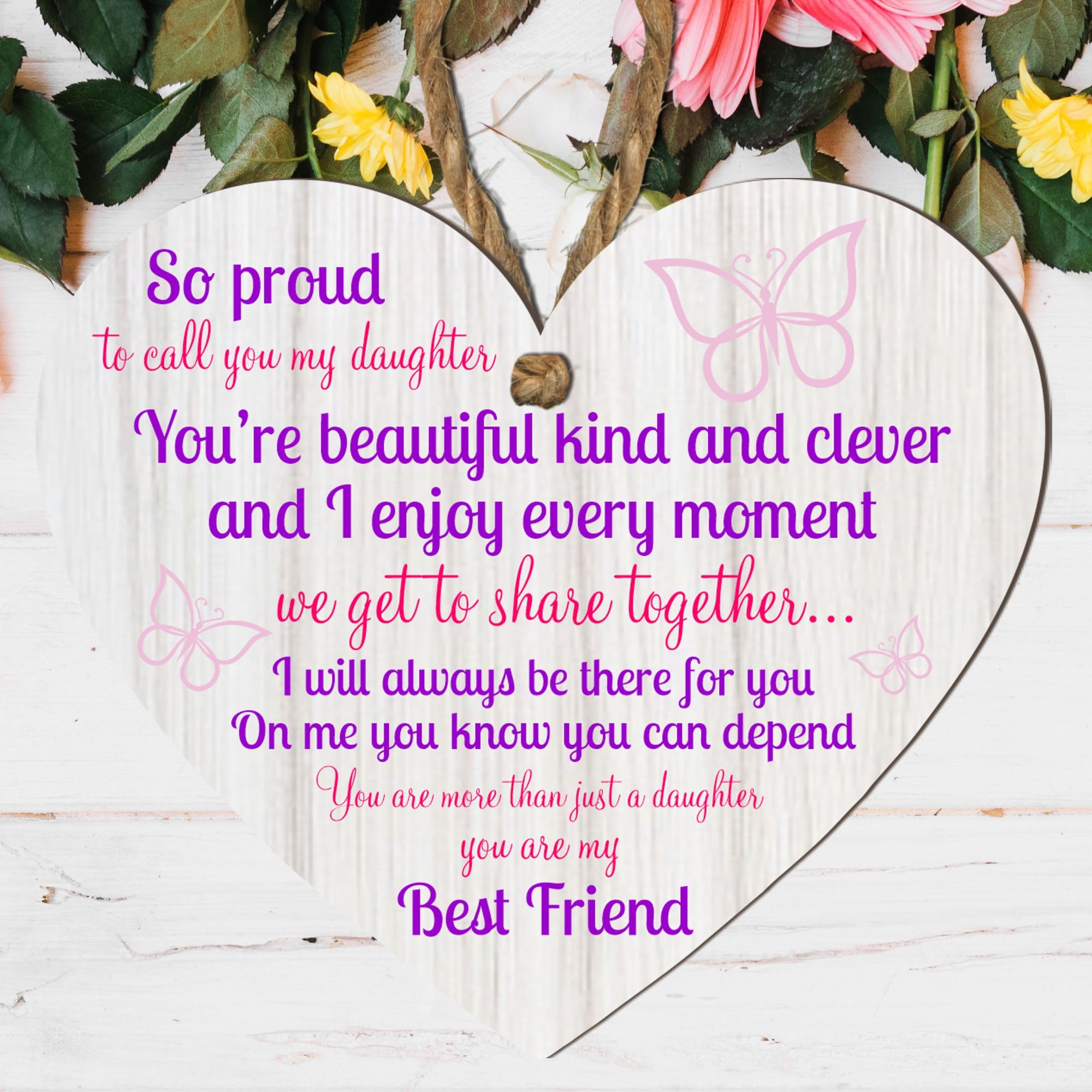 Heartfelt Daughter Gift - Beautiful Heart Plaque for Your Beloved Daughter - Sentimental Keepsake for Birthdays, Mother-Daughter Bond, and Special Occasions (Medium: 15 cm (H) × 13 cm (W))