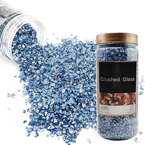 HappyFiller 1.3 libras de vidrio triturado roto de 0.118-0.276 in, cubierta de suelo de grava para suculentas, mini piezas de piedra, relleno de