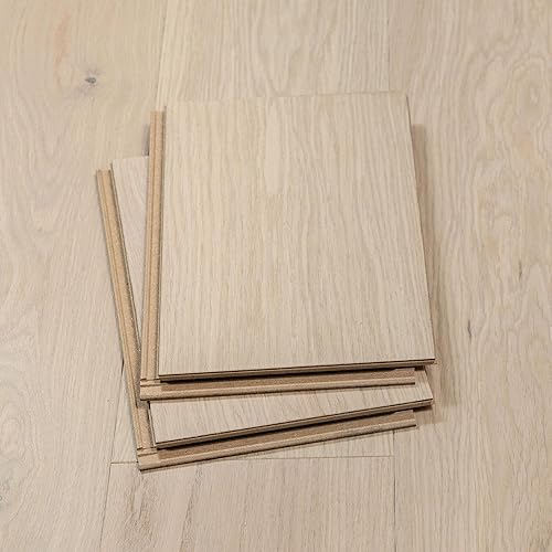 12” Cut Sample Engineered Hardwood Plank Flooring | DIY Click or Glue Installation, Real Wood Veneer,Kid and Pet-Friendly | Balboa Silvan 7"