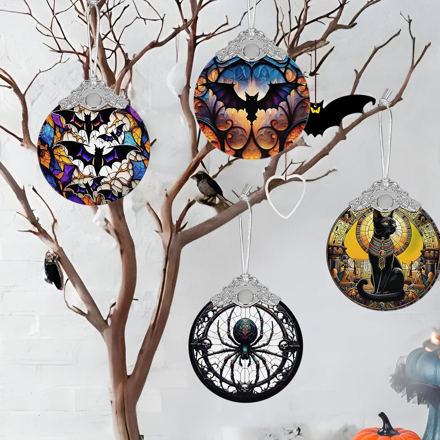 Christmas Ornament, Stained Glass Ornament, Christmas Decorations for Tree, Holiday Ornament, Unique Gift Idea - Dark Spider - Image 4