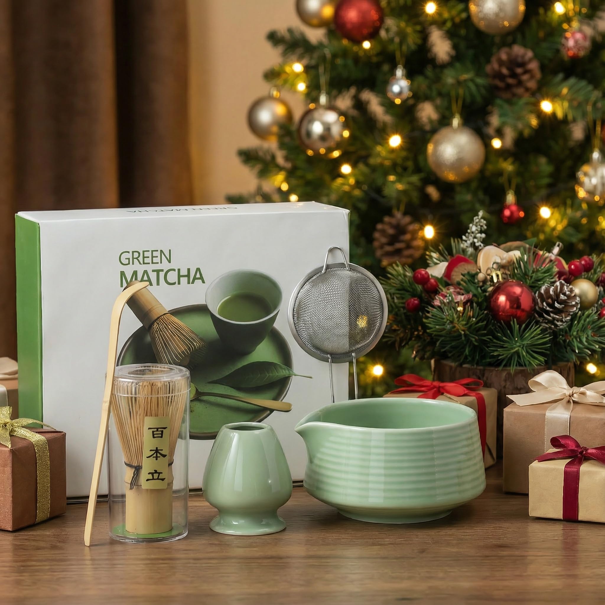 Set da tè Matcha 6 pezzi ciotola in ceramica con beccuccio