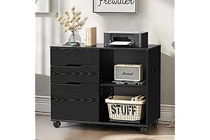 Versatile and Functional Black File Cabinet with 3 Drawers