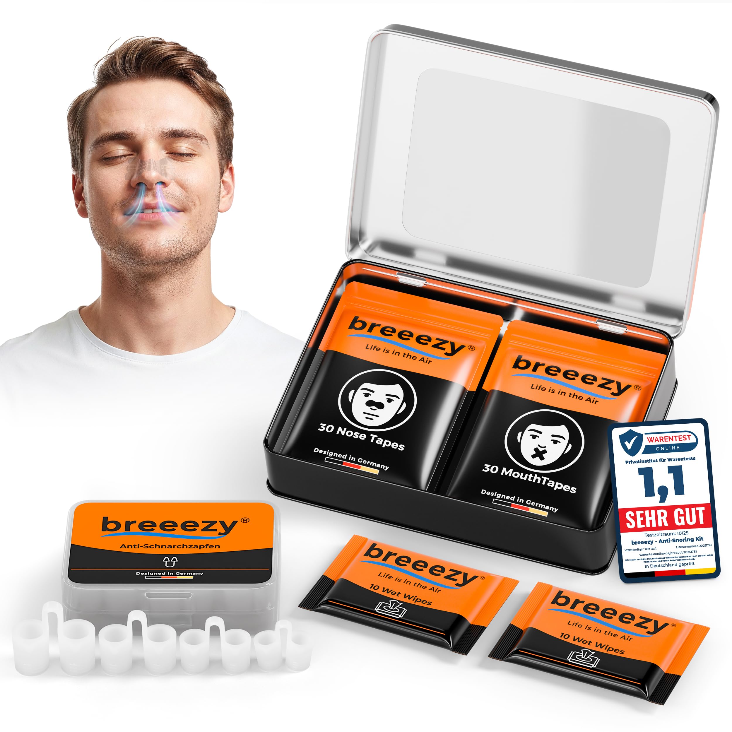 Anti-Schnarch All-in-One Komplettlösung | Premium Atem-Set m