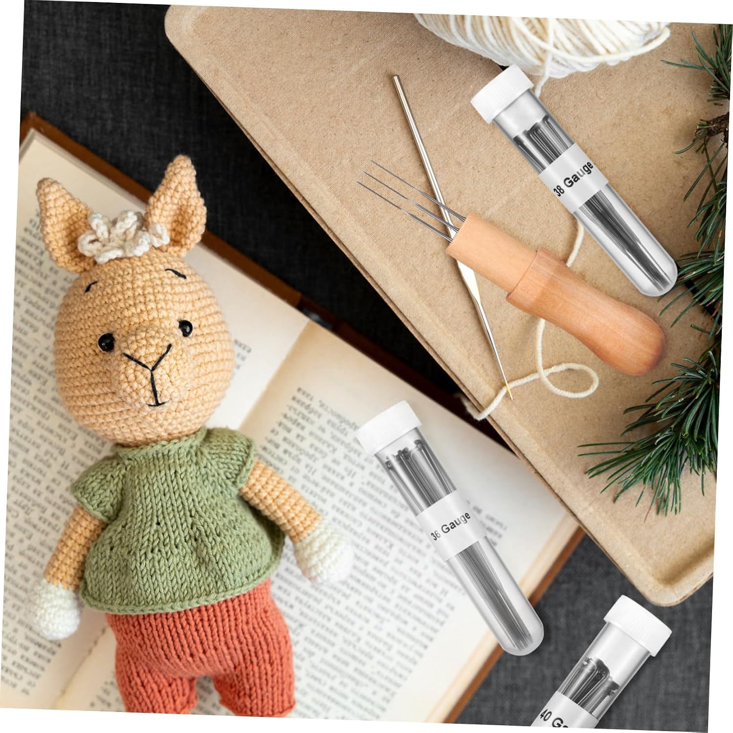 BATHVEVE Wool Felting Needles Kit for Beginners 10-Piece Set Wooden Handles Needle Felting Tools for DIY Crafts for Wool Projects