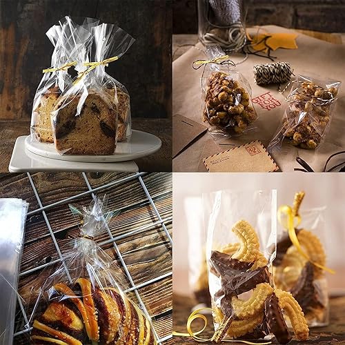 Miniatura 3 de Augshy Bolsas para tartas, 300 unidades de 3 x 5, 4 x 6, 6 x 8, bolsas de violonchelo para piruleta con 300 lazos giratorios, 1.4 mils de grosor de