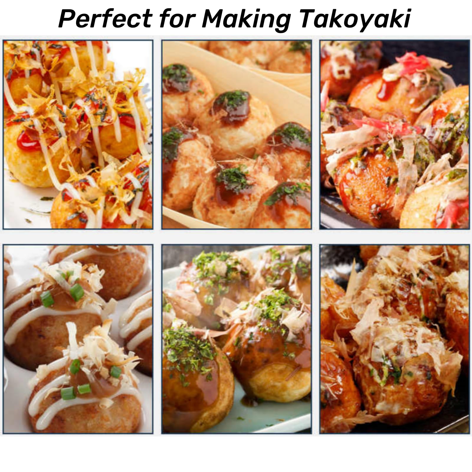 Topyond Takoyaki Padella Ghisa, Padella Grill Per Takoyaki, 14 Fori Antiaderente Di Cottura Muffa Del Vassoio, Pancake Piastra con Manico Staccabile, Takoyaki Piastra