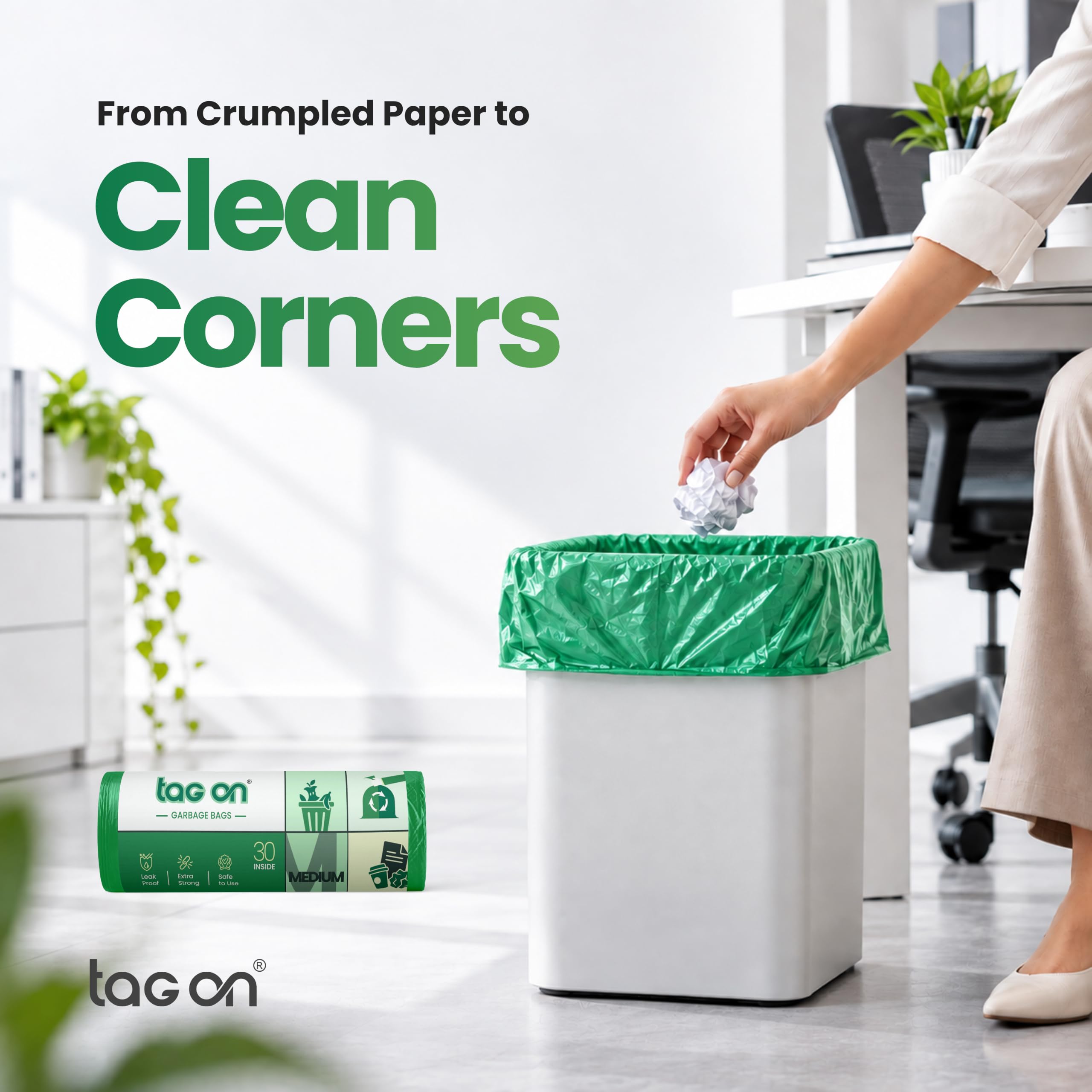 Premium Garbage Bags - 90 Pack, 19x21" -2