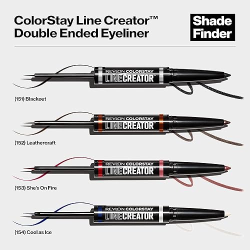 Miniatura 8 de Revlon Delineador líquido y lápiz Kohl ahumado, maquillaje de ojos ColorStay Line Creator, impermeable y resistente a la transferencia, 154 Cool as