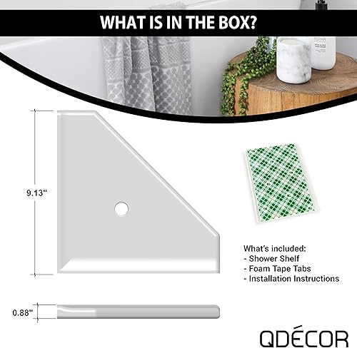 Miniatura 3 de Questech Décor - Estante esquinero para ducha, estante esquinero montado en la pared, estante de reacondicionamiento para paredes de ducha con