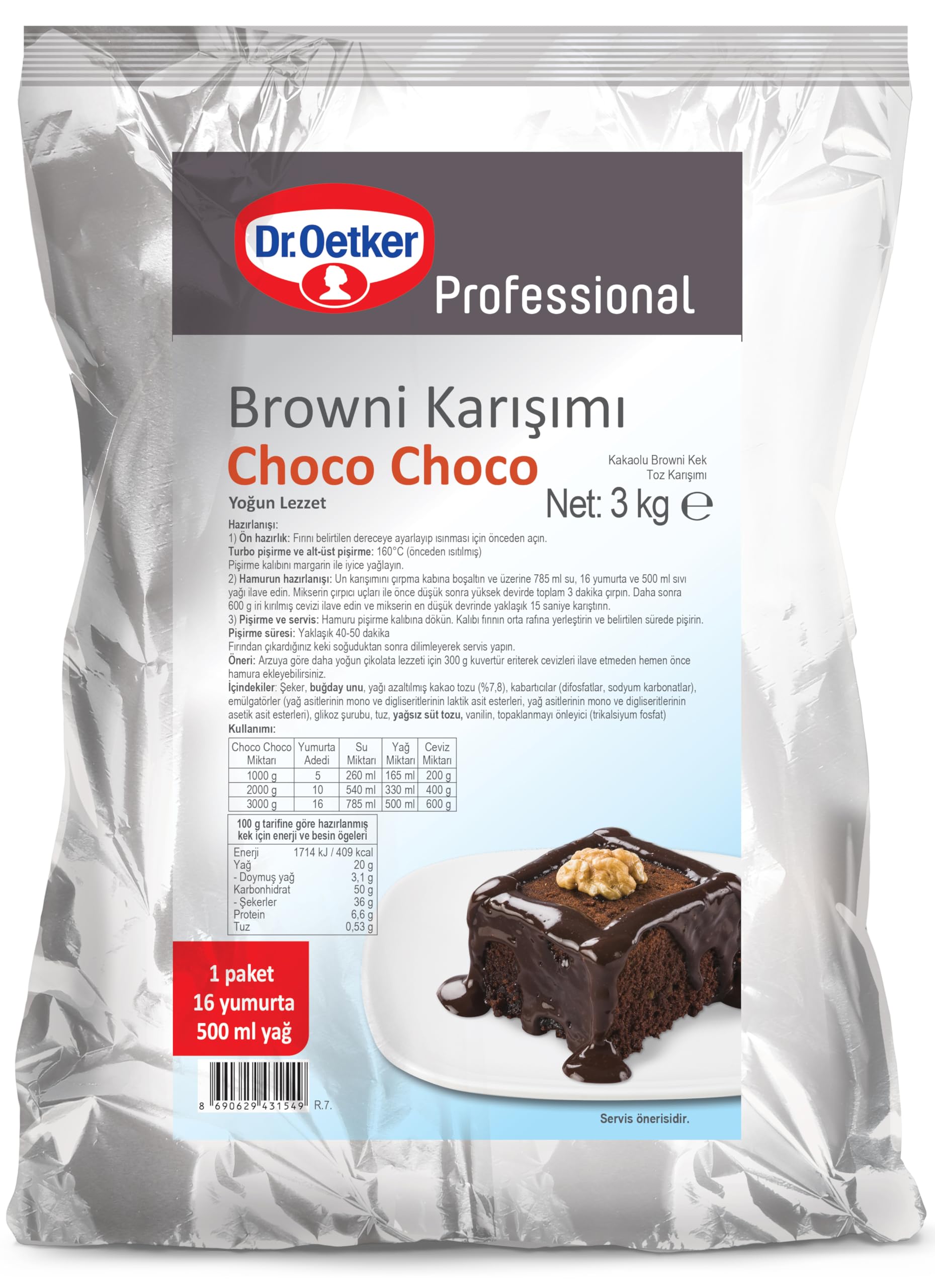 Dr. Oetker Choco Choco (Brownie Karışımı) 3 Kg