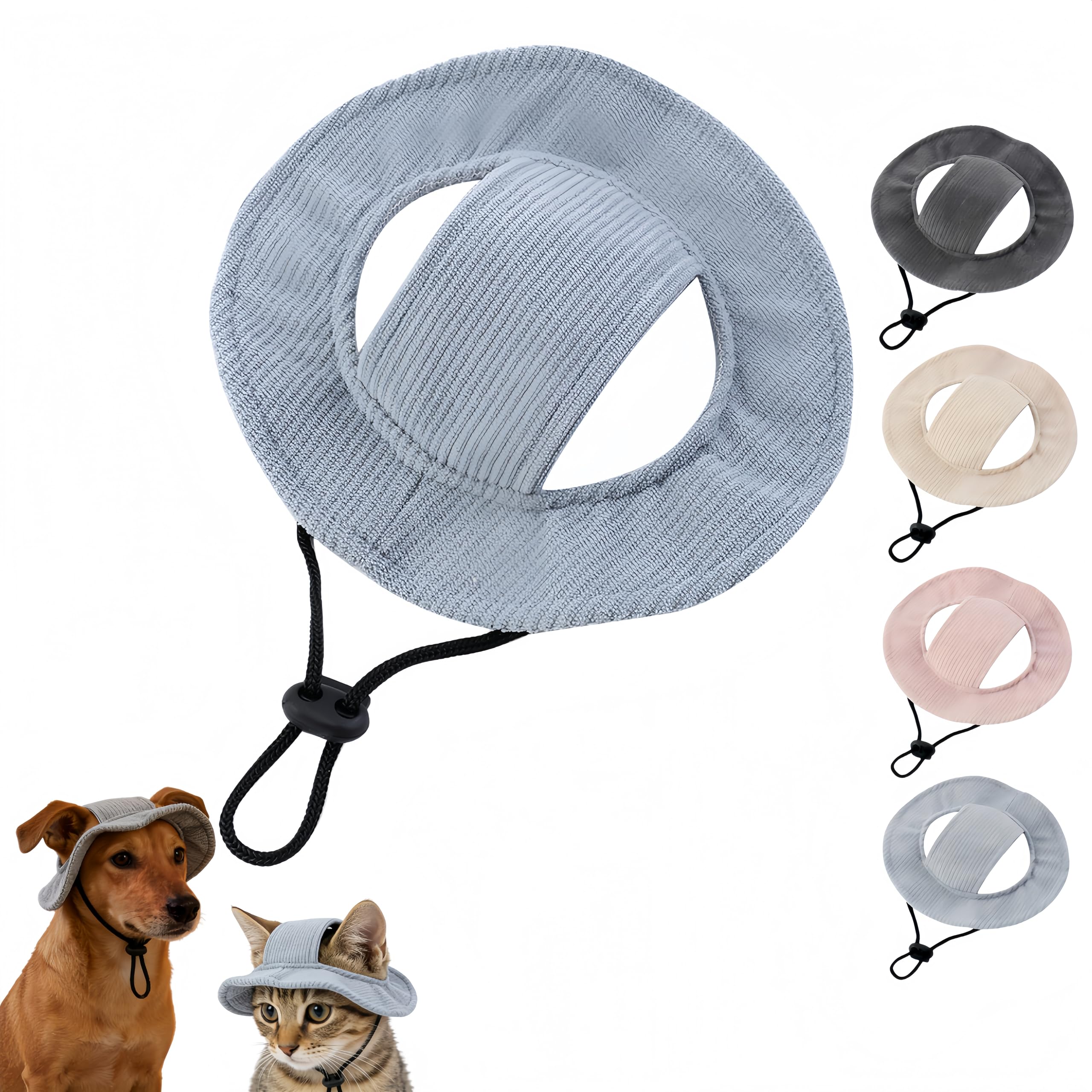 Chapeau de soleil pour chien avec trous oreilles et sangle M