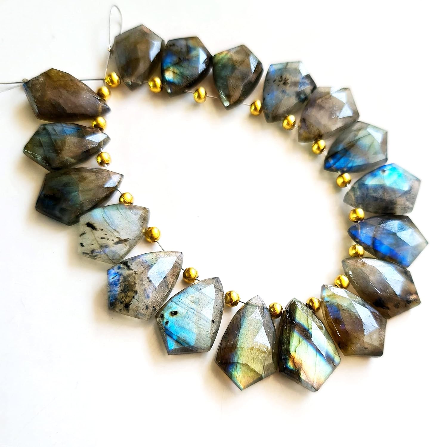 Natural Full of fire Labradorite Gemstone Faceted Briolette's Beads | Arrow Shape | 10 Pieces Size - 10x16-10x18 MM Beads [FSKU-43]