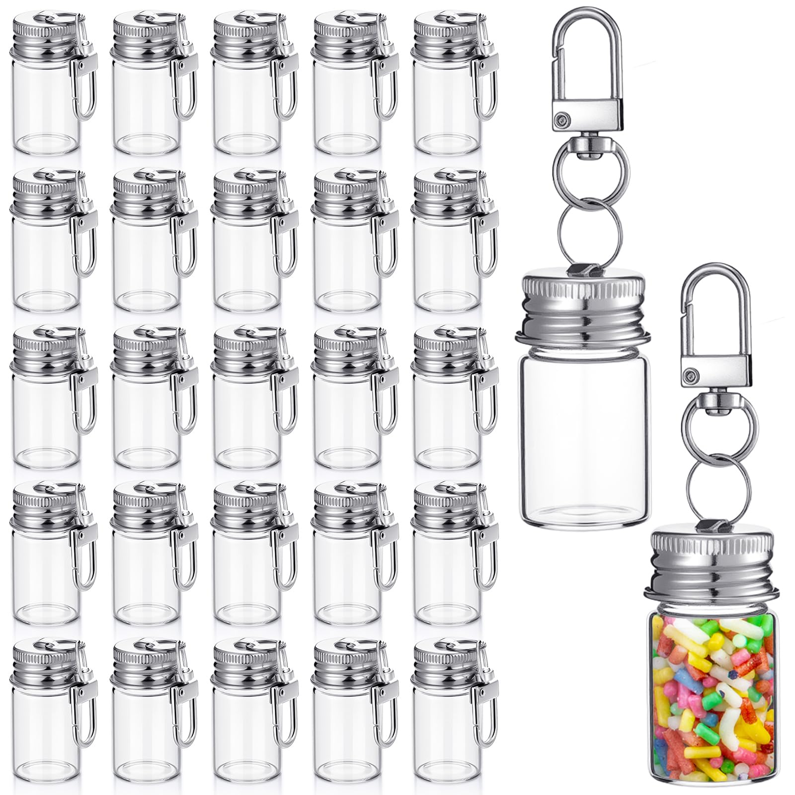 Amazon.com: Weysat 36 Pcs 7ml Small Glass Bottle Keychain Bulk